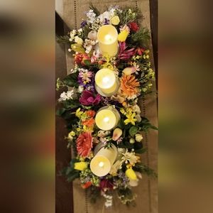Spring candle centerpiece